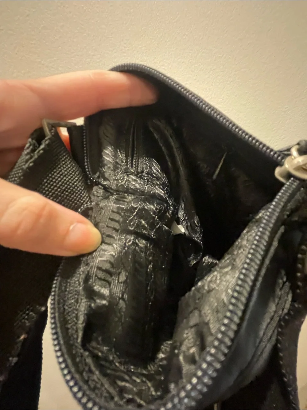 Prada Black Nylon Messenger Crossbody with Triangle Logo